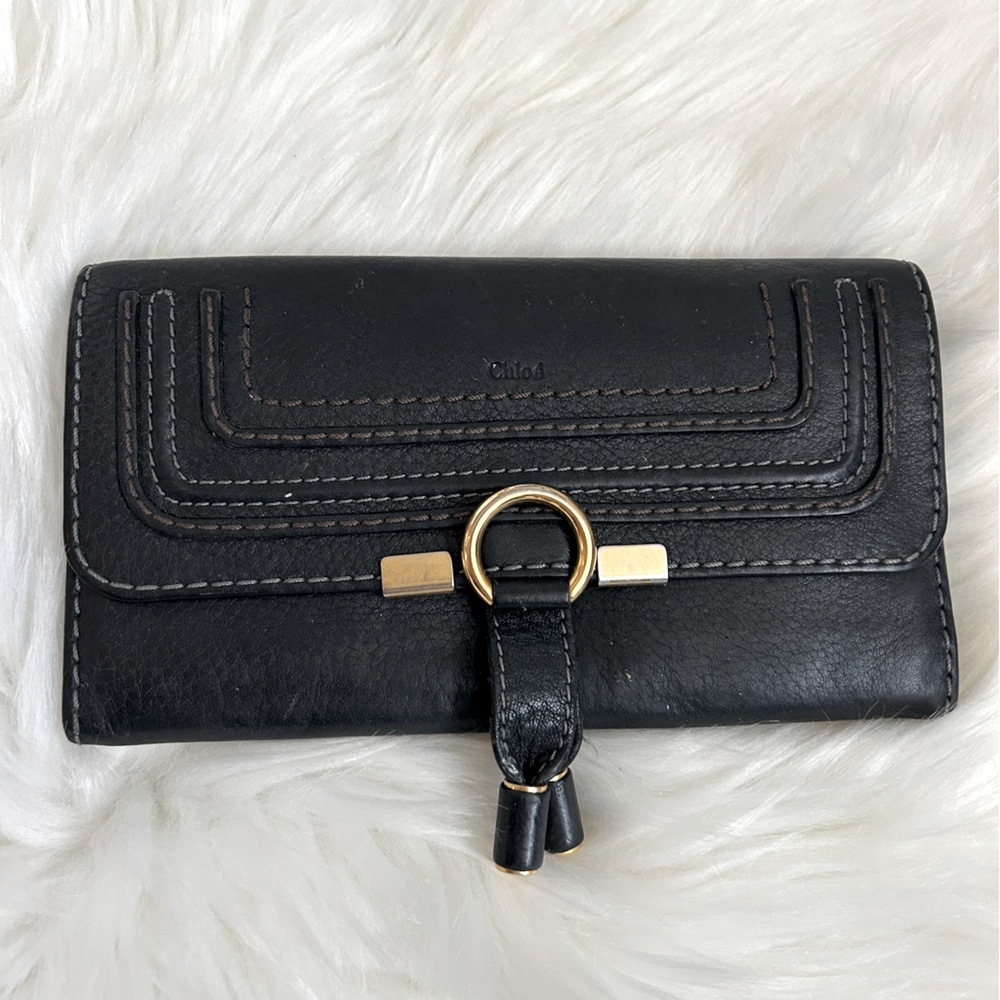 Chloe Marcie Continental Flap wallet black leather